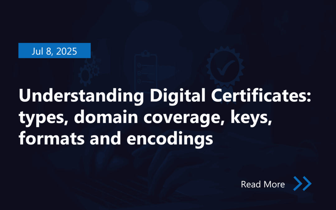 Understanding Digital Certificates: types, domain coverage, keys, formats and encodings
